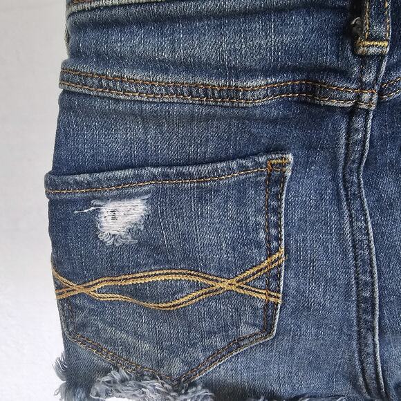 Abercrombie Jean Shorts Girls 12 Festival Y2k Denim Distressed Coastal Cowgirl - Picture 7 of 11